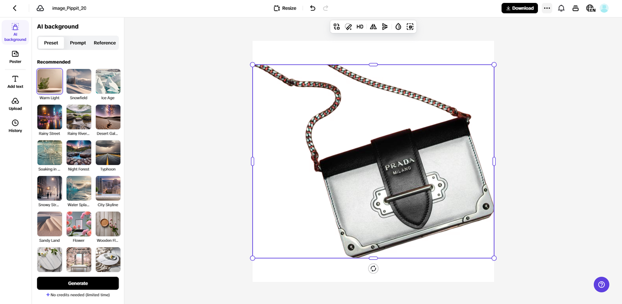 Background removal & auto replacement