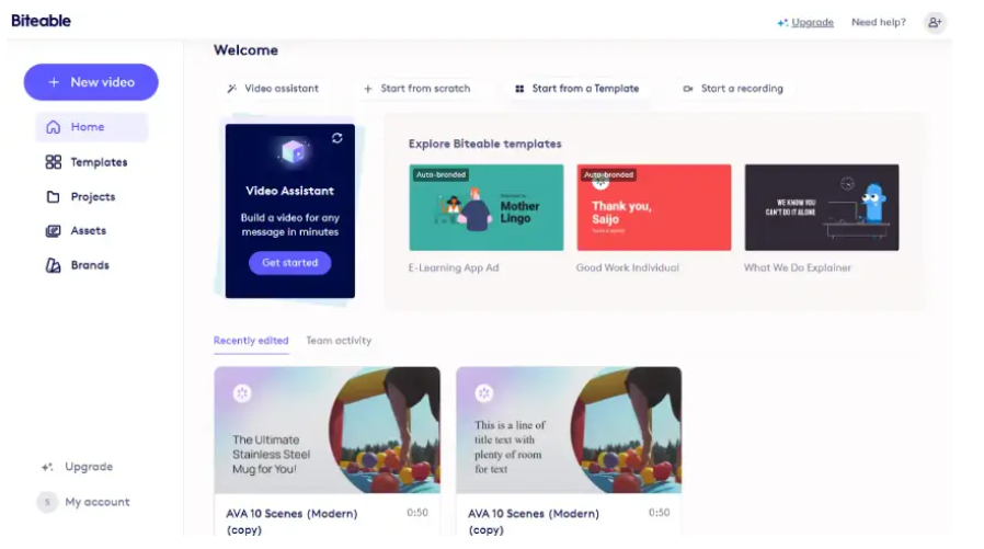 Antarmuka Biteable - cara sempurna untuk membuat animasi 3D online