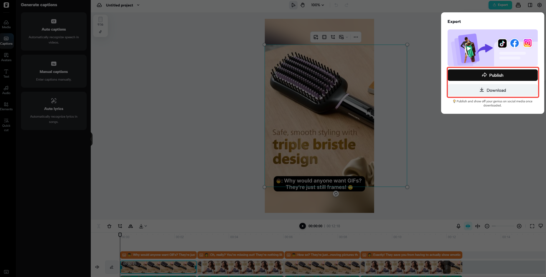 Instant download and sharing