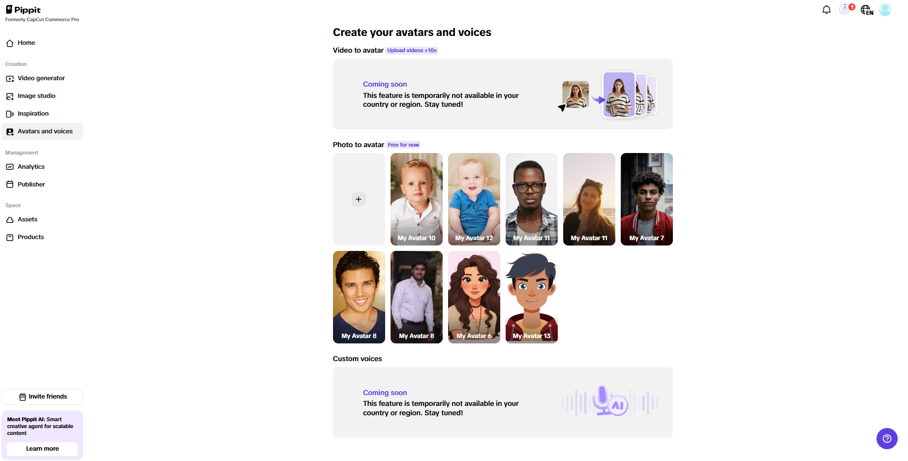 AI avatars and voices