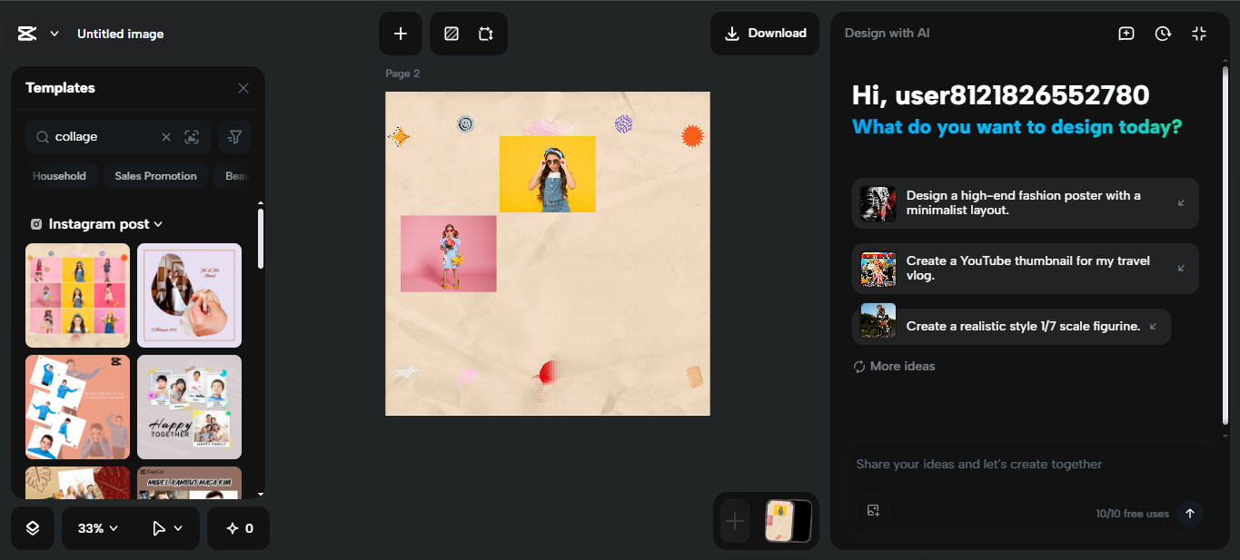 Editing interface of the CapCut desktop video editor