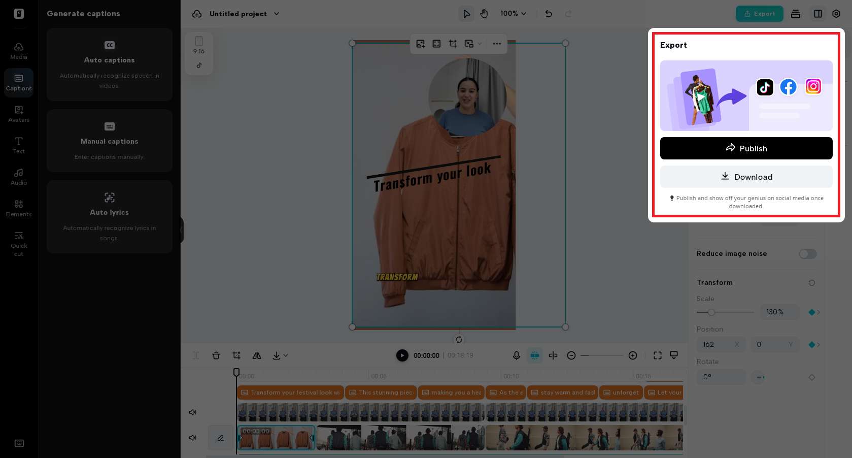 Finalise at i-export ang iyong video.