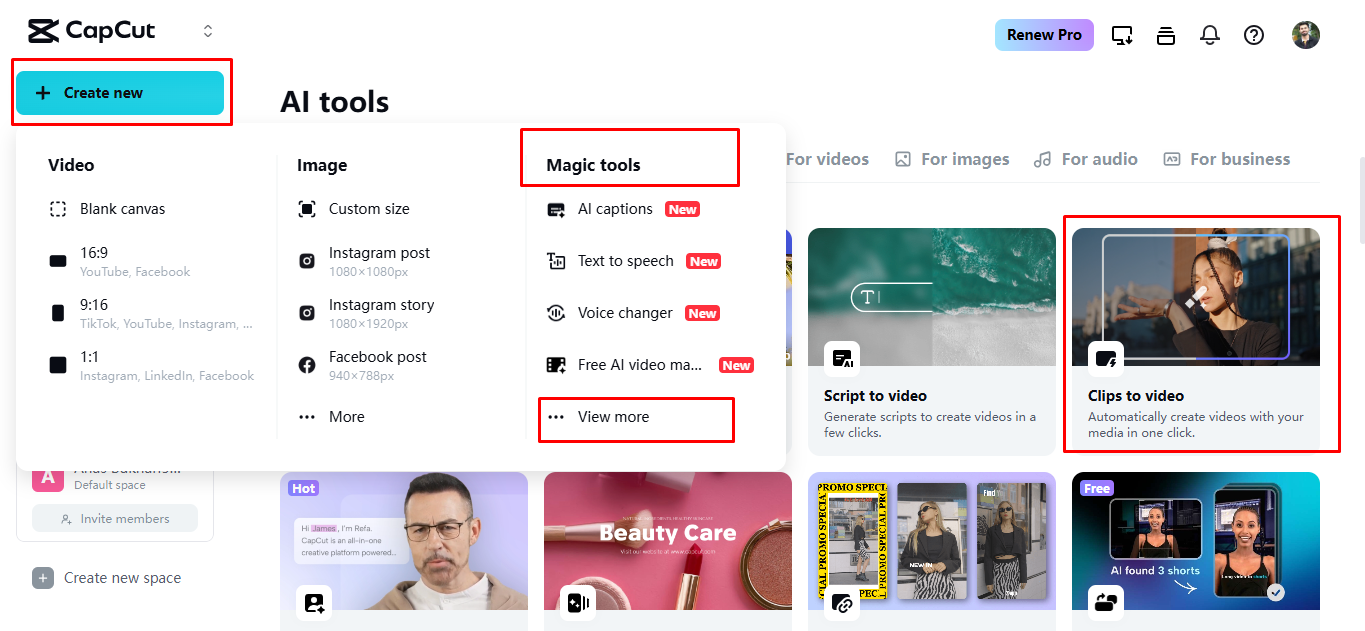 การอัพโหลดรูปภาพใน CapCut Web