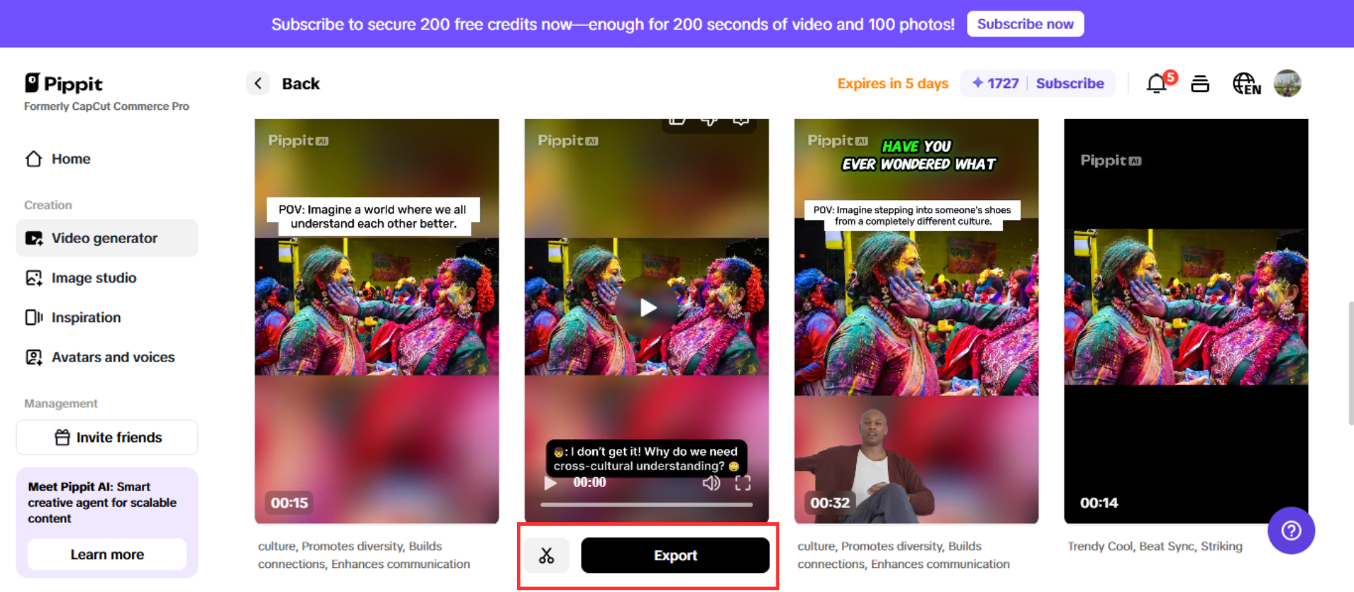 Export or edit more