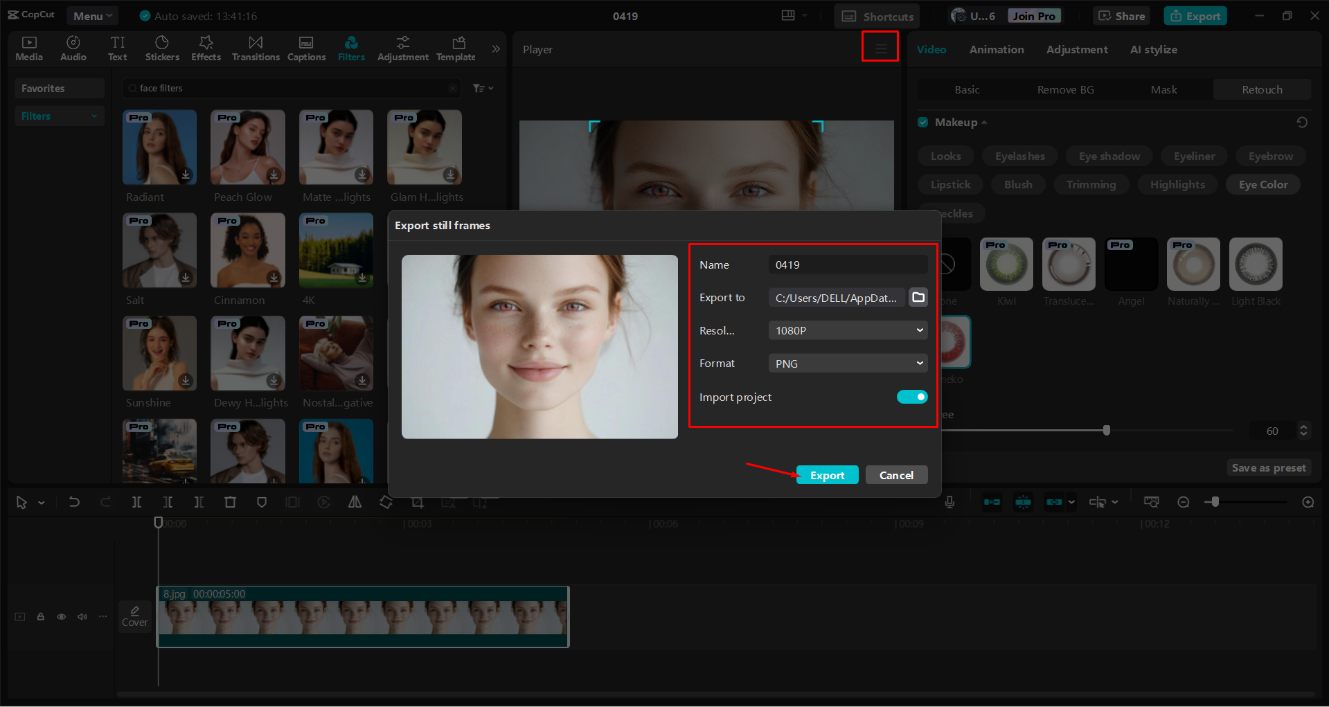 CapCut masaüstü video düzenleyicisinden bir videoyu dışa aktarma