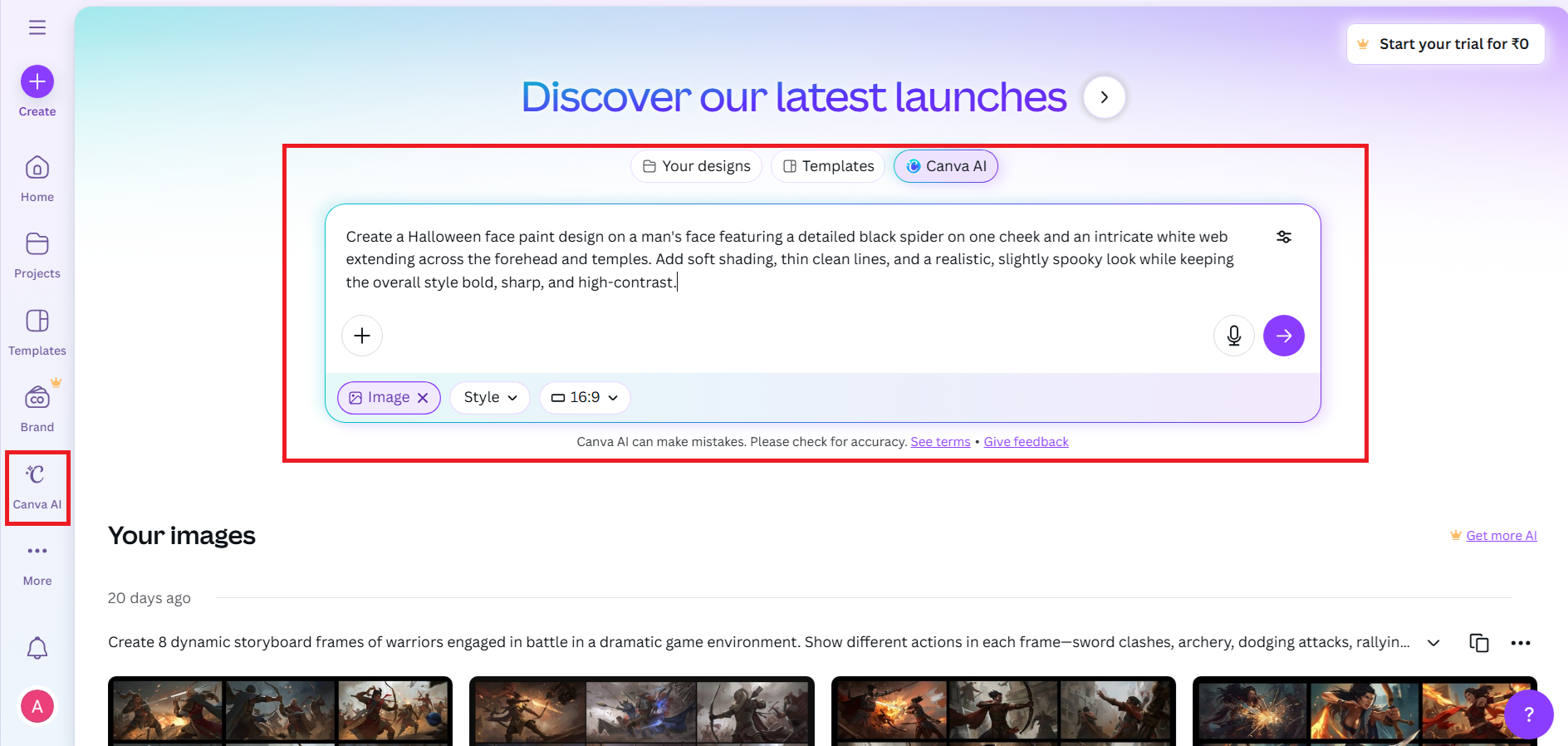 Enter your prompt and generate designs