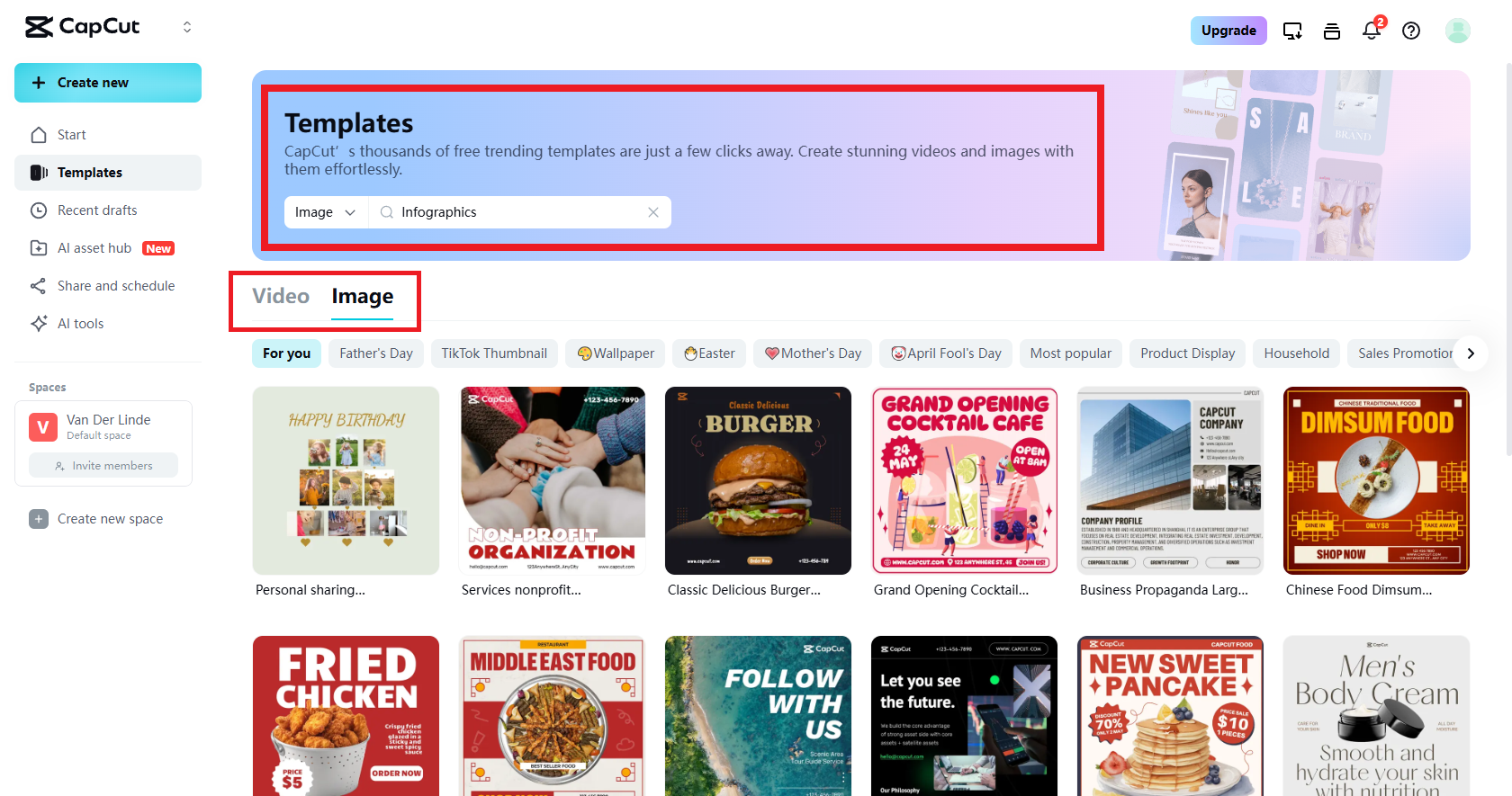 Search for that perfect infographic template