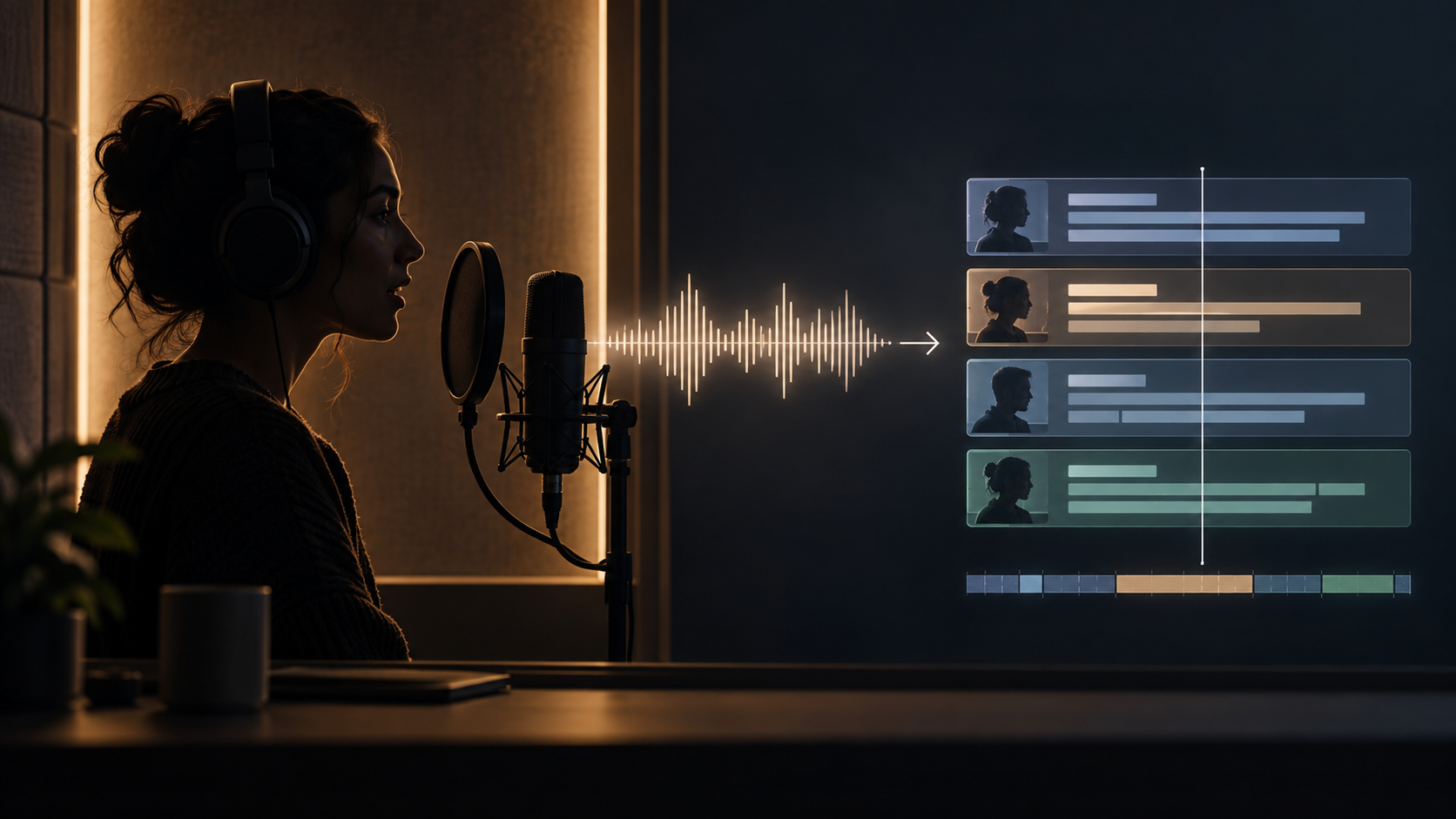 Muse Voice Trancribe - Düzenleme zaman çizelgesine temiz aktarım