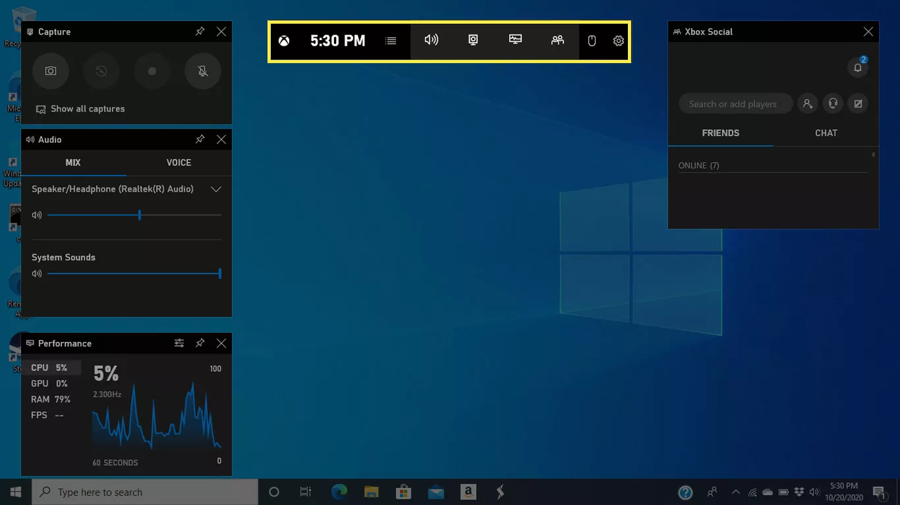 Xbox game bar