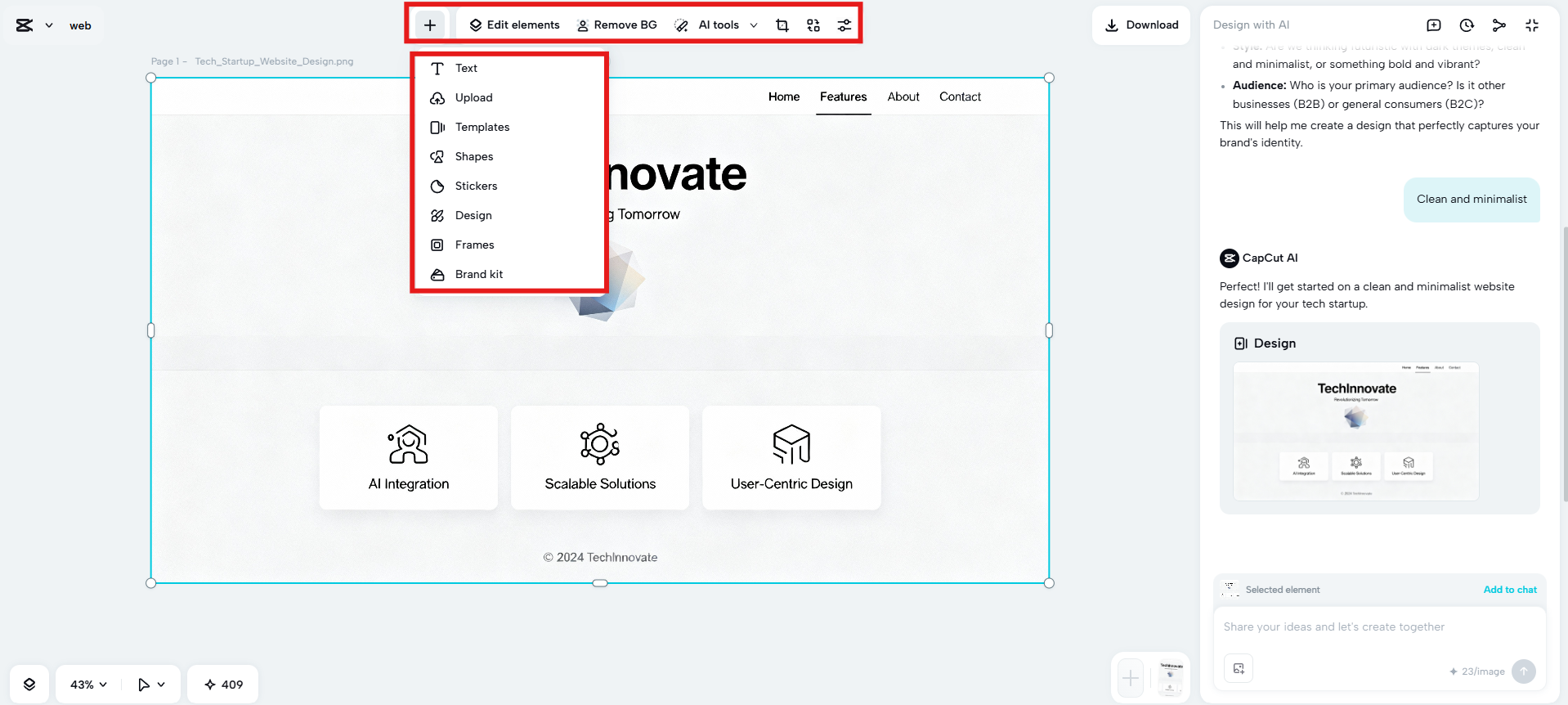 Enhance with editing tools