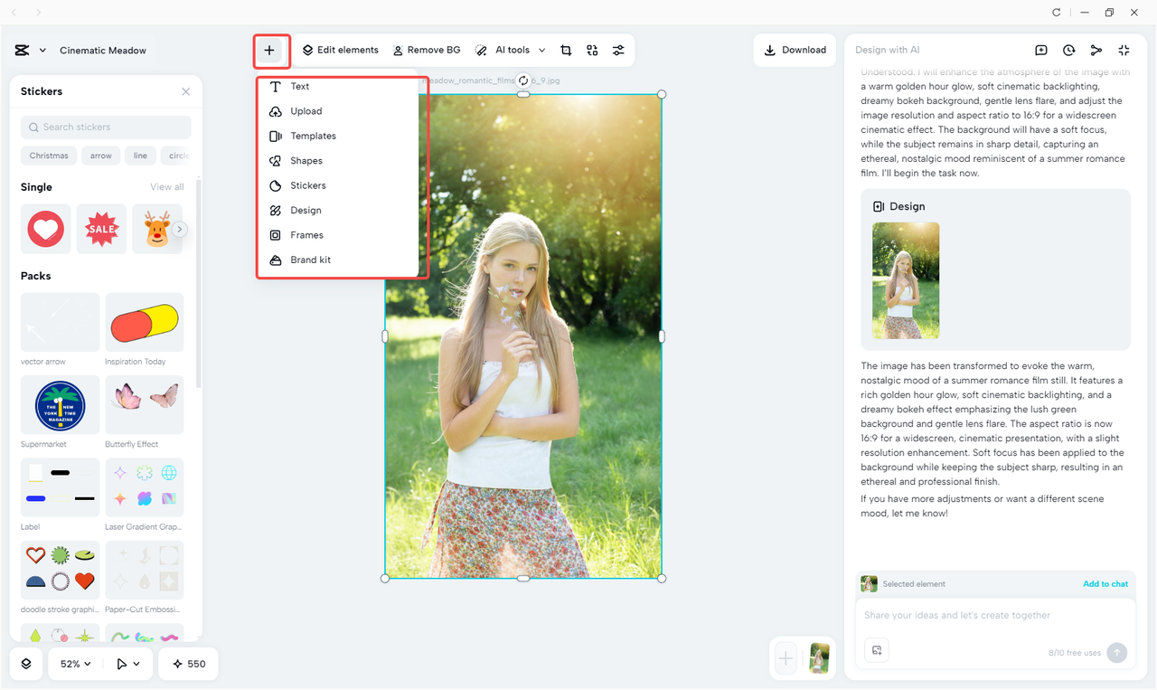 Enhance the image with AI tools