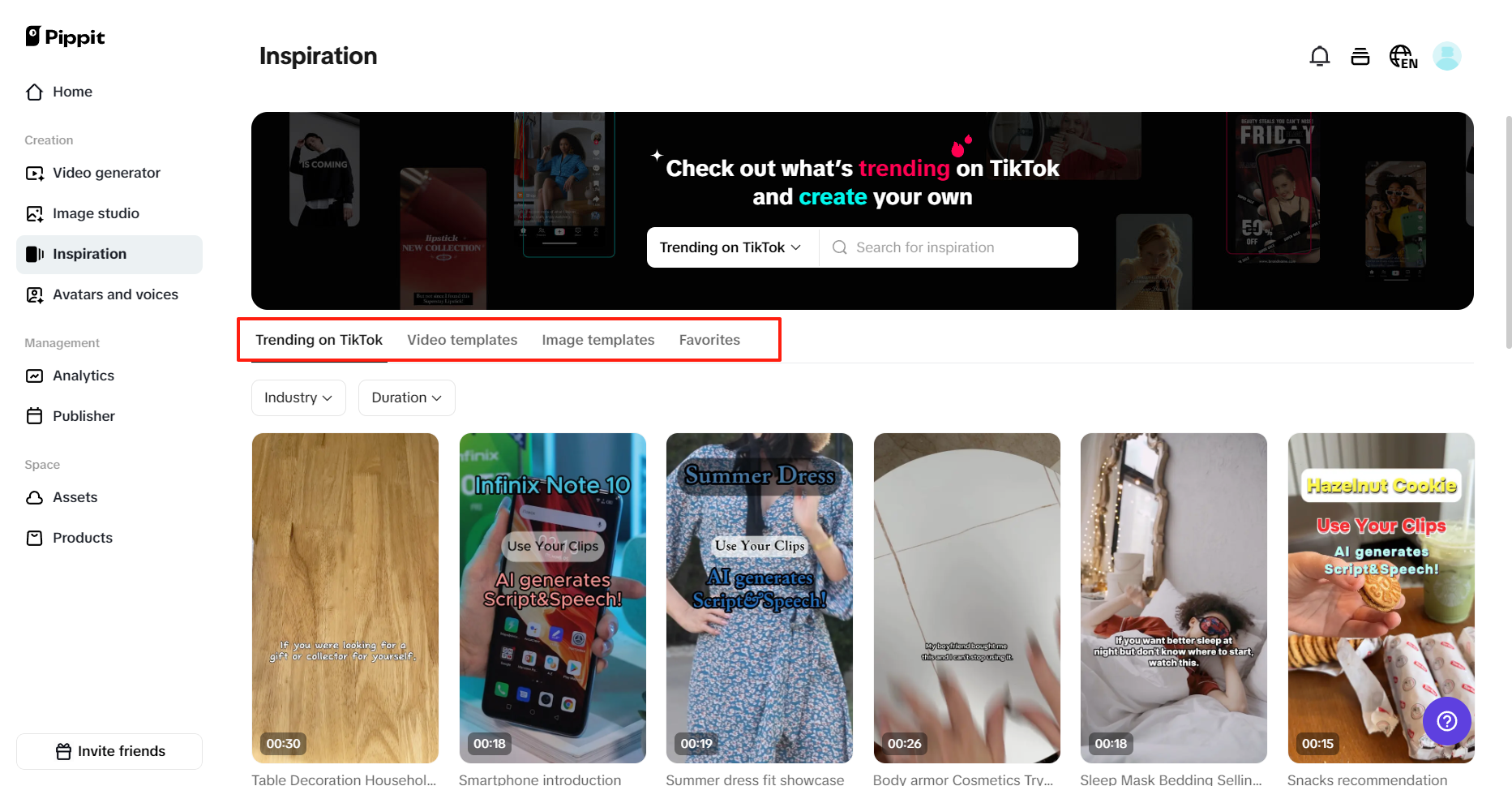 Templates tailored for social platforms