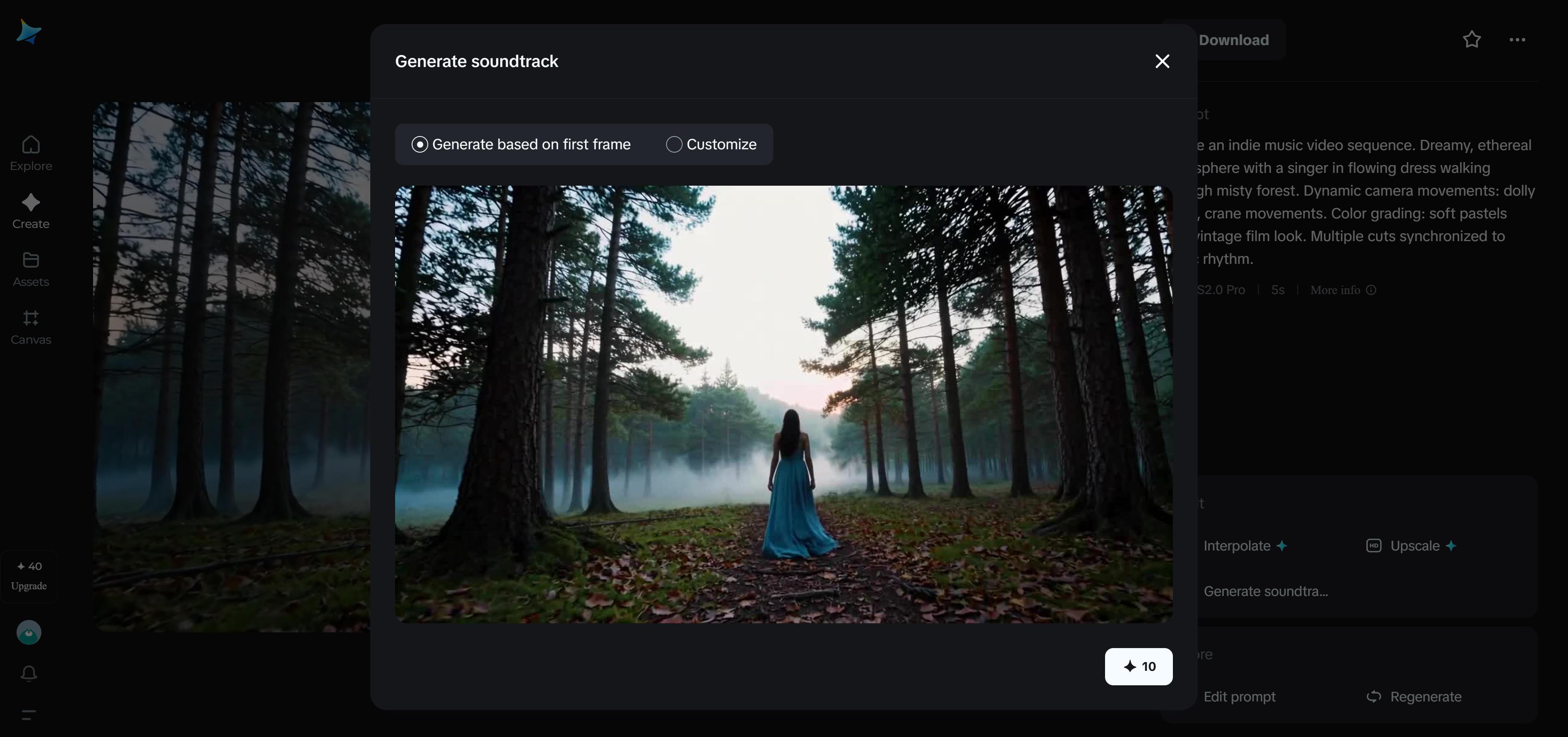 Dreamina Generera ljudspår
