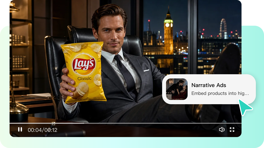 Product placement inside mini-drama scenes