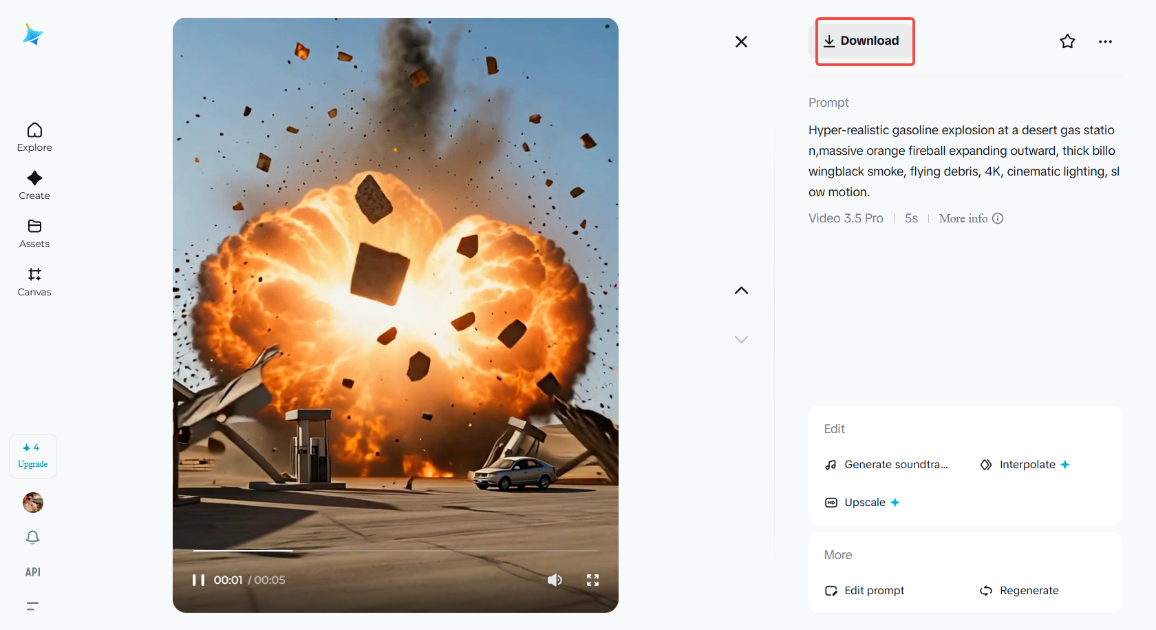 Download the explosion effect video