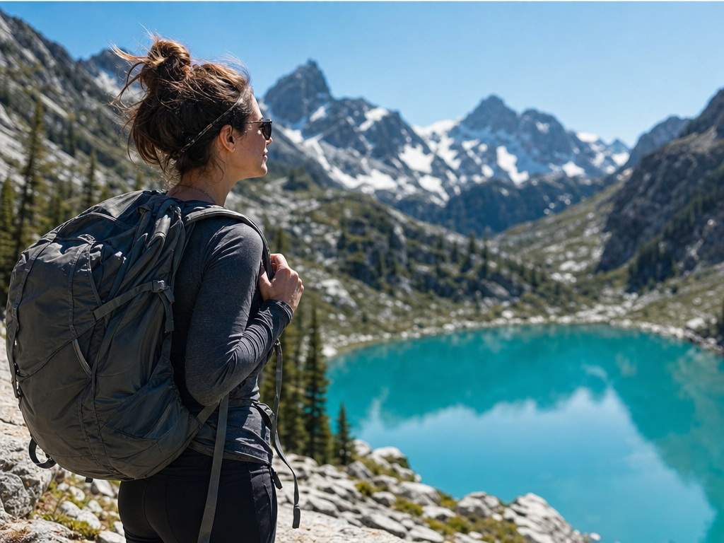 MeiGen AI für Mädchen Alternative Prompt Beispiel 6 - Bergsee-Reisender