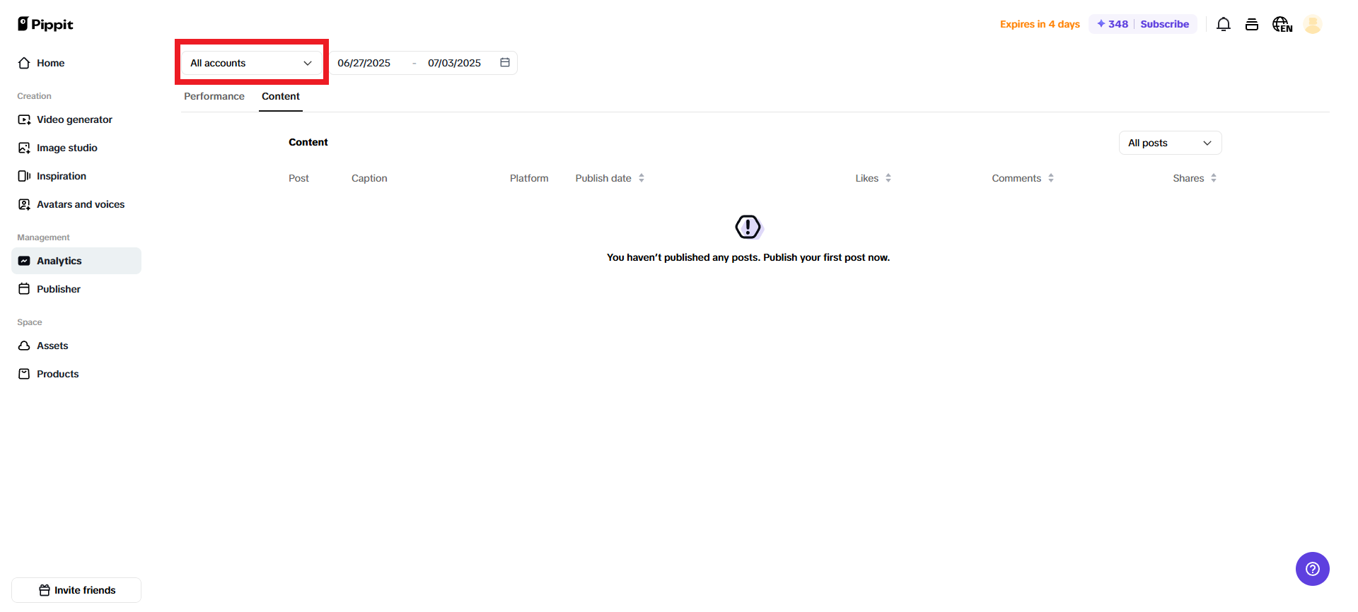 Switch between accounts