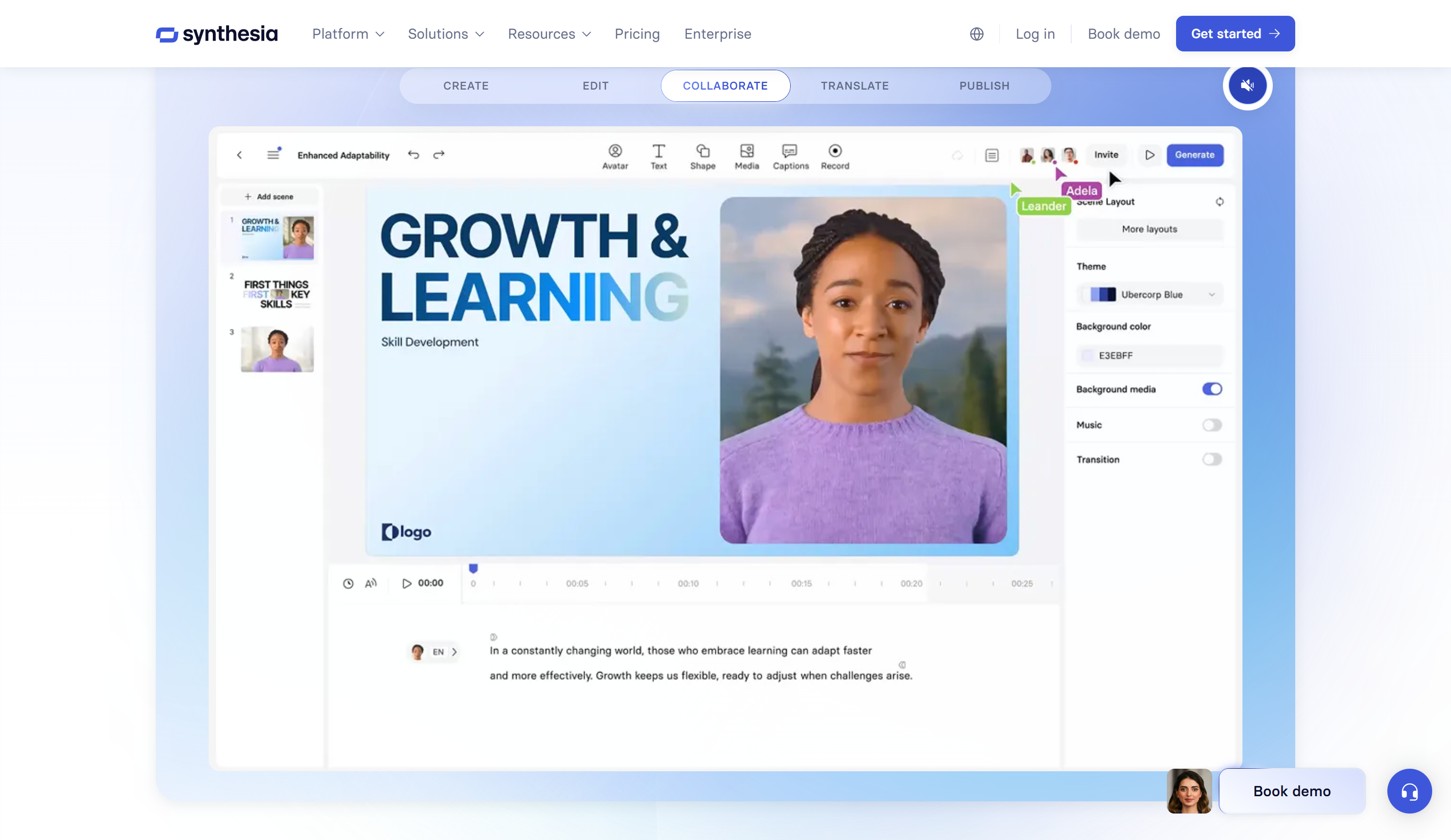 Use Synthesia to make AI presenter videos