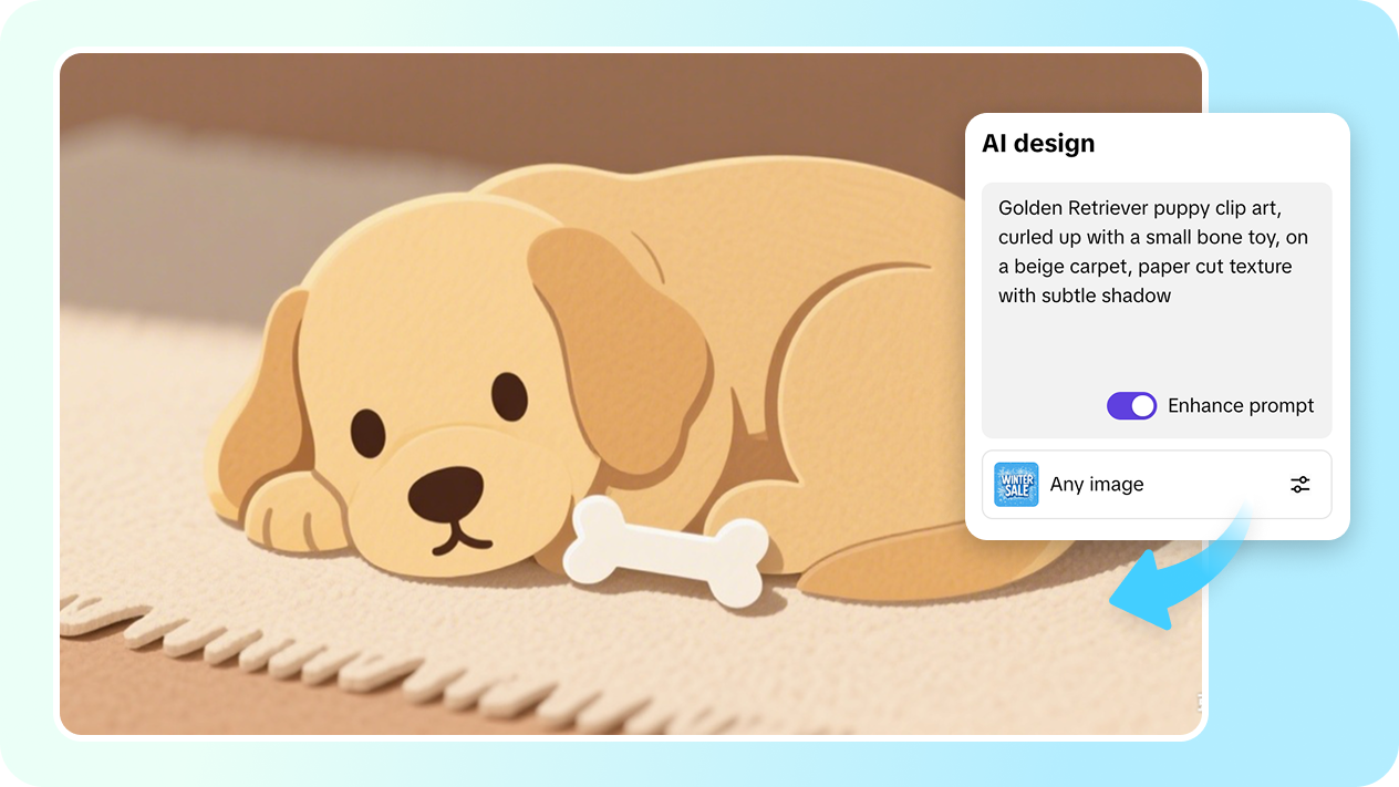 AI design tool for dog clip art