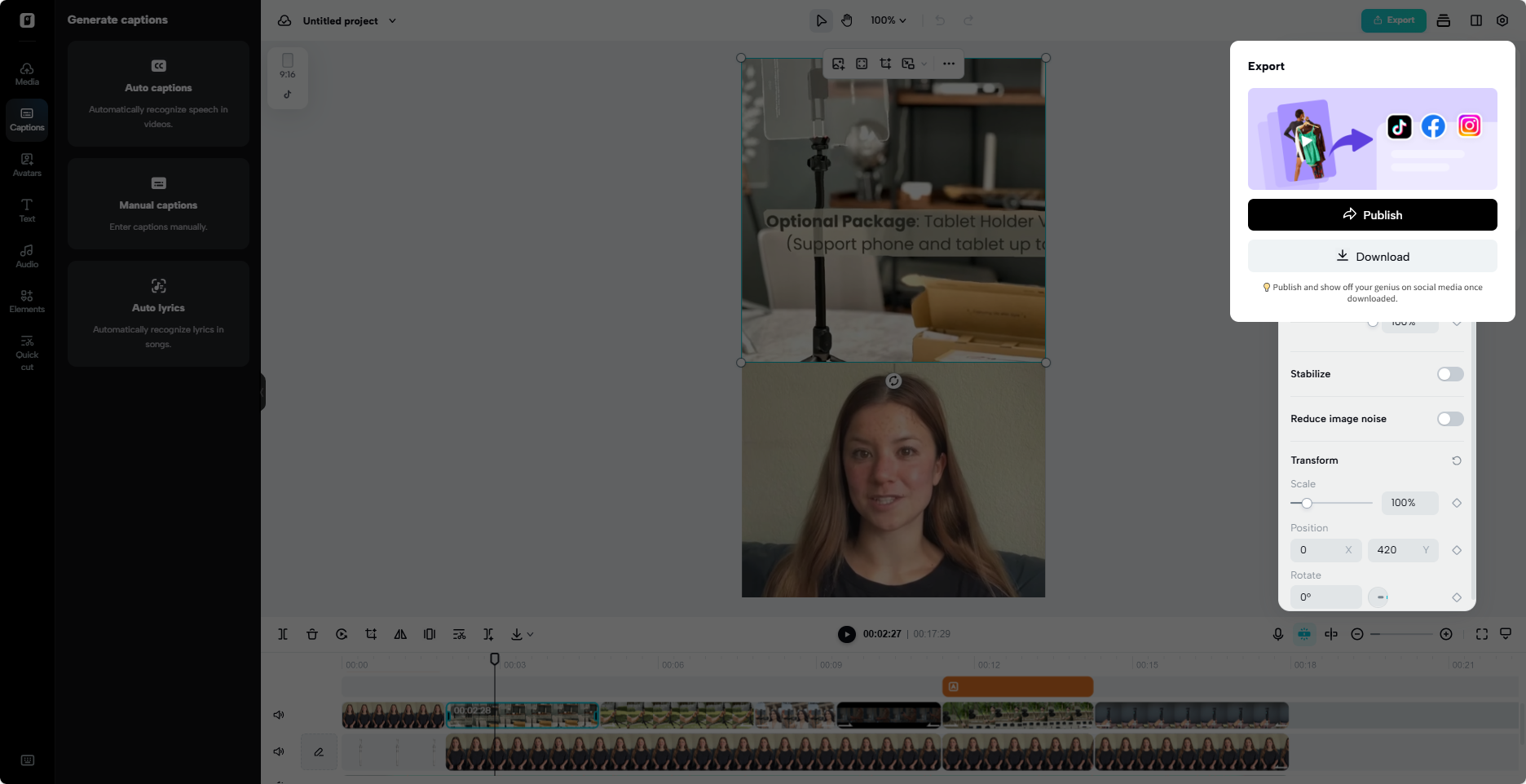 Finalize and export