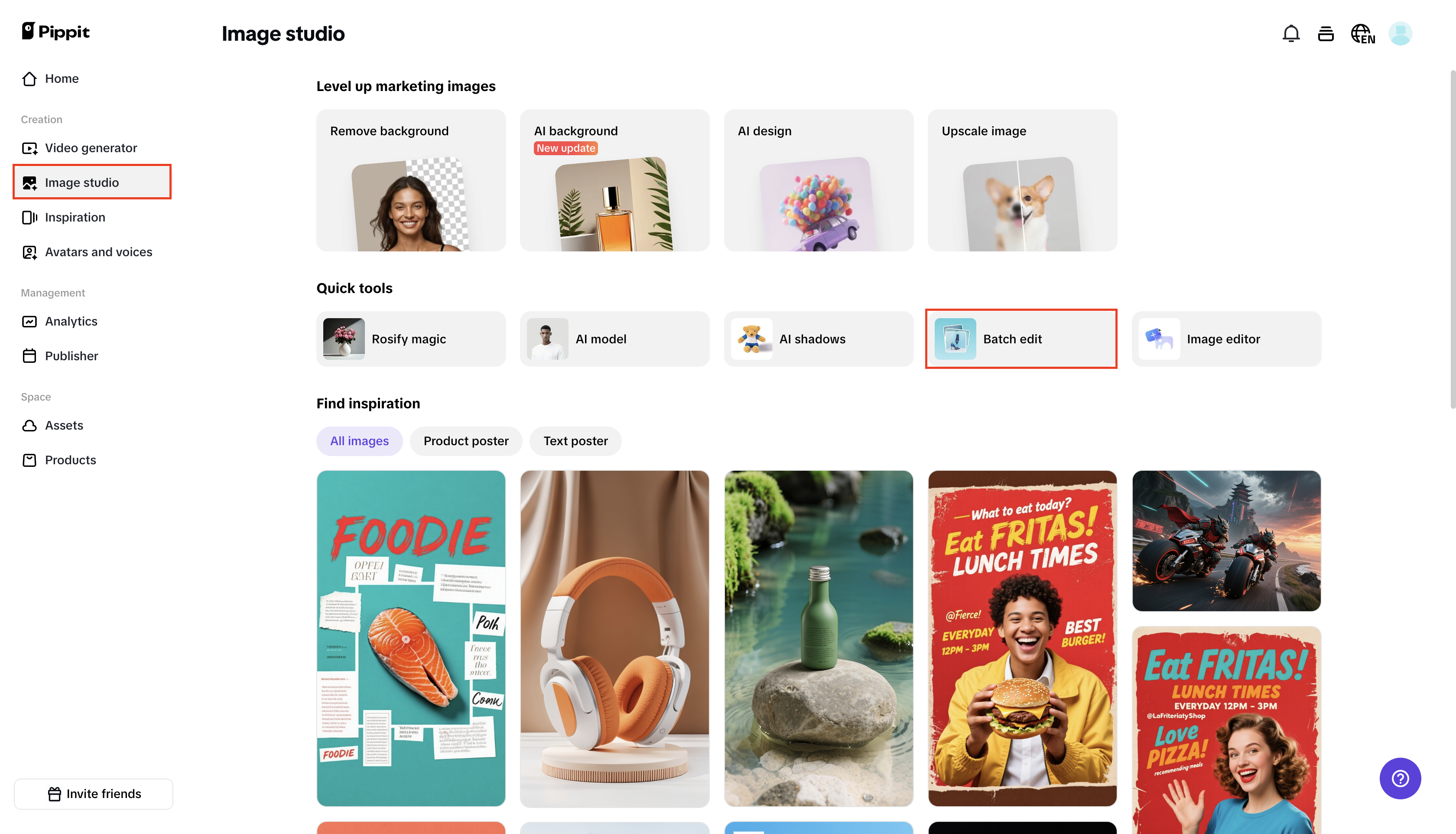 Open the image studio