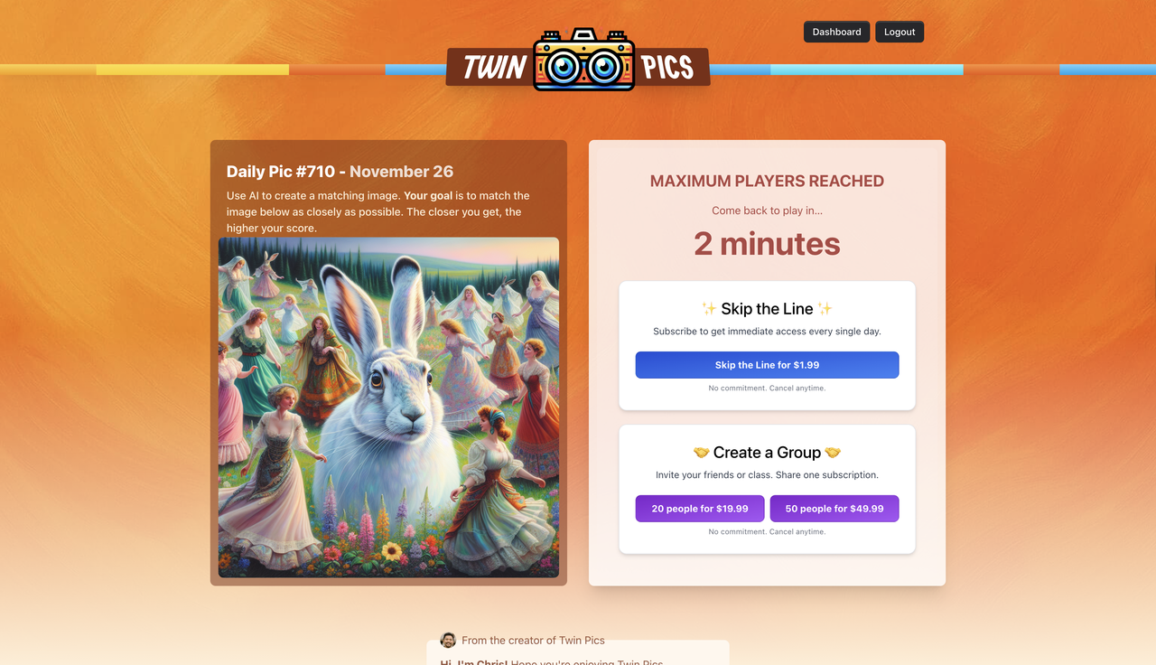 TwinPics.ai interface