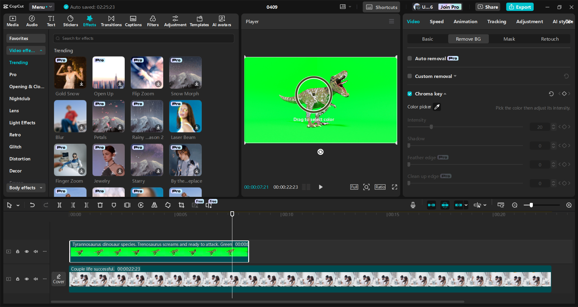 Interface of the CapCut desktop video editor - the quickest way to add and edit green screen to videos