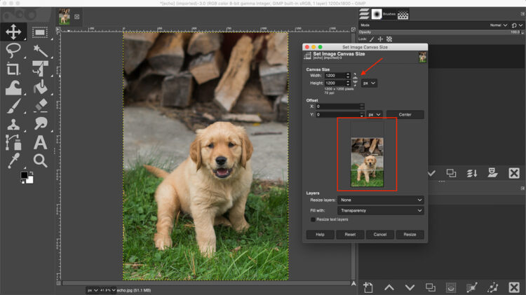 Interface of GIMP - an efficient Photoshop alternative