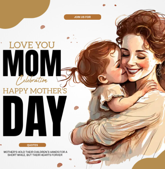 Illustrated Mother's Day art poster