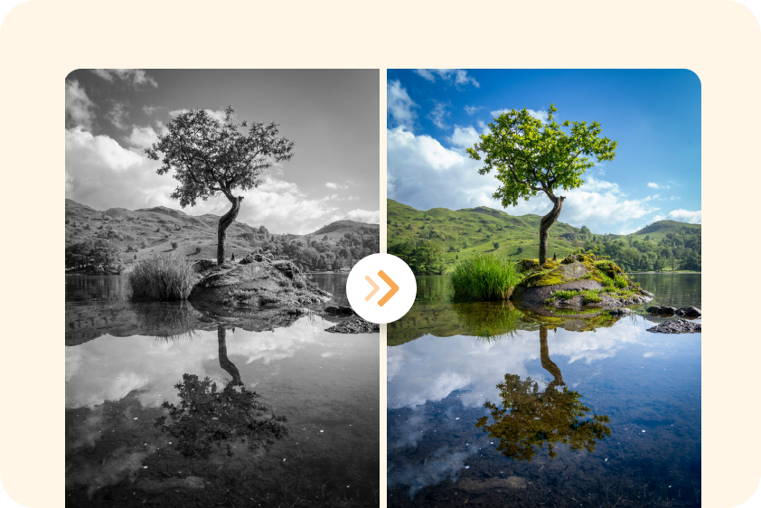 Dreamina中創意黑白到彩色照片編輯