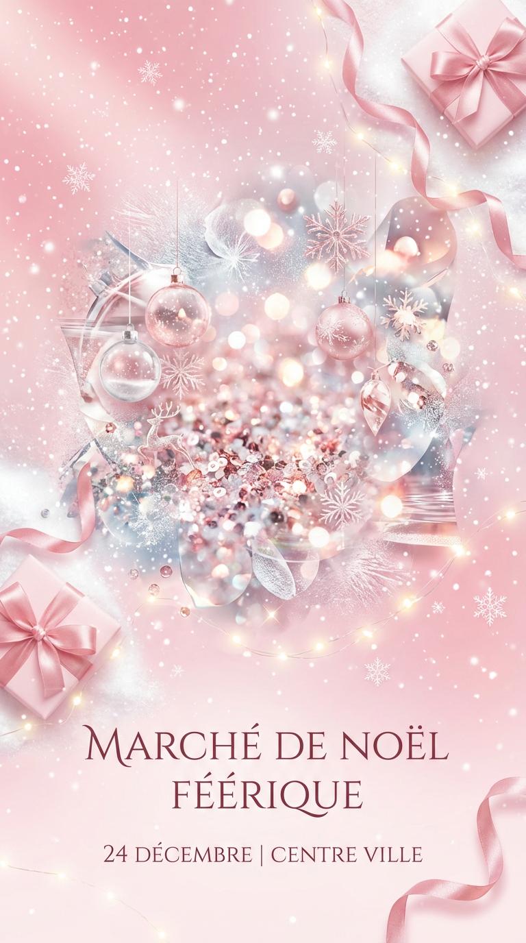 Generate a Christmas promotional poster using French prompt
