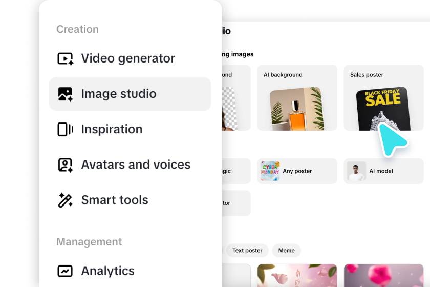 訪問圖像工作室並選擇銷售海報