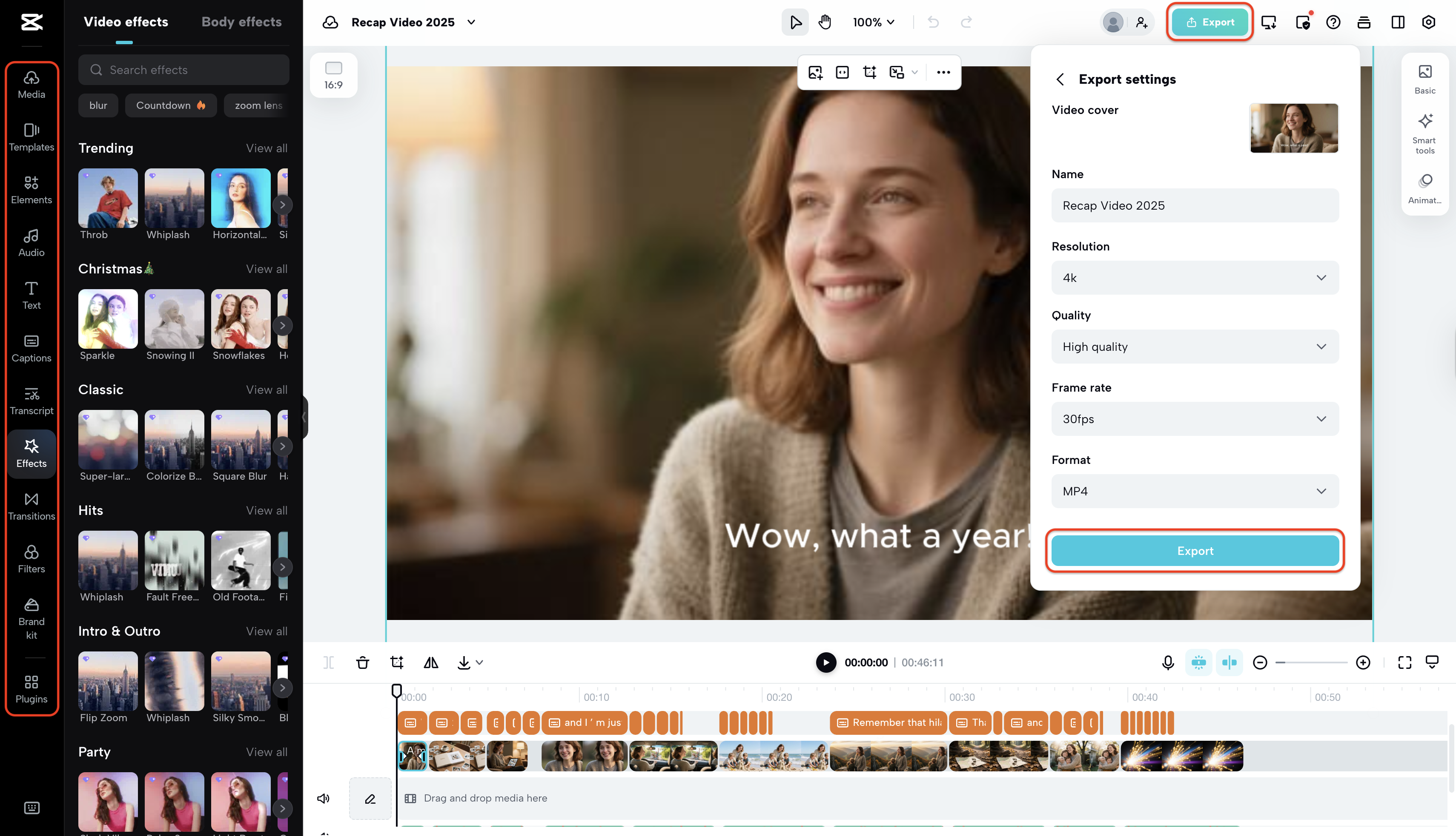 Export in high quality