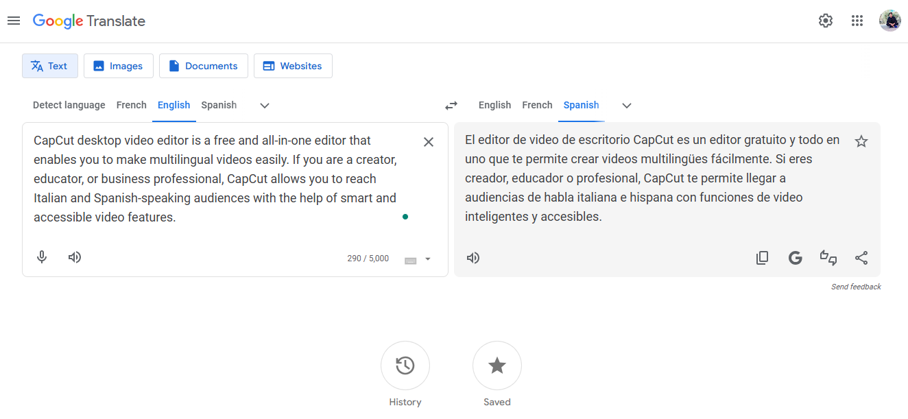 Enter the English text and translate it to Spanish