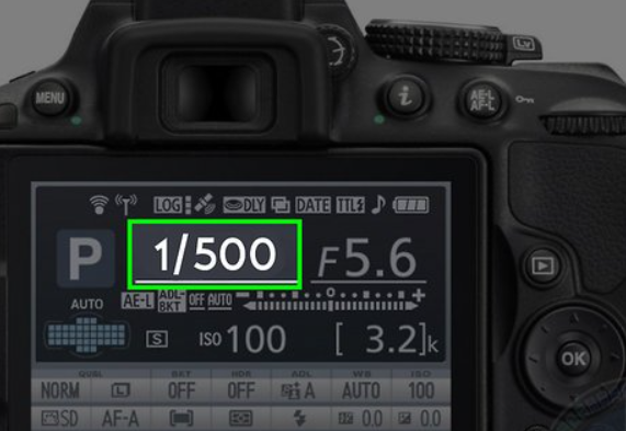 Adjust the shutter speed on a camera