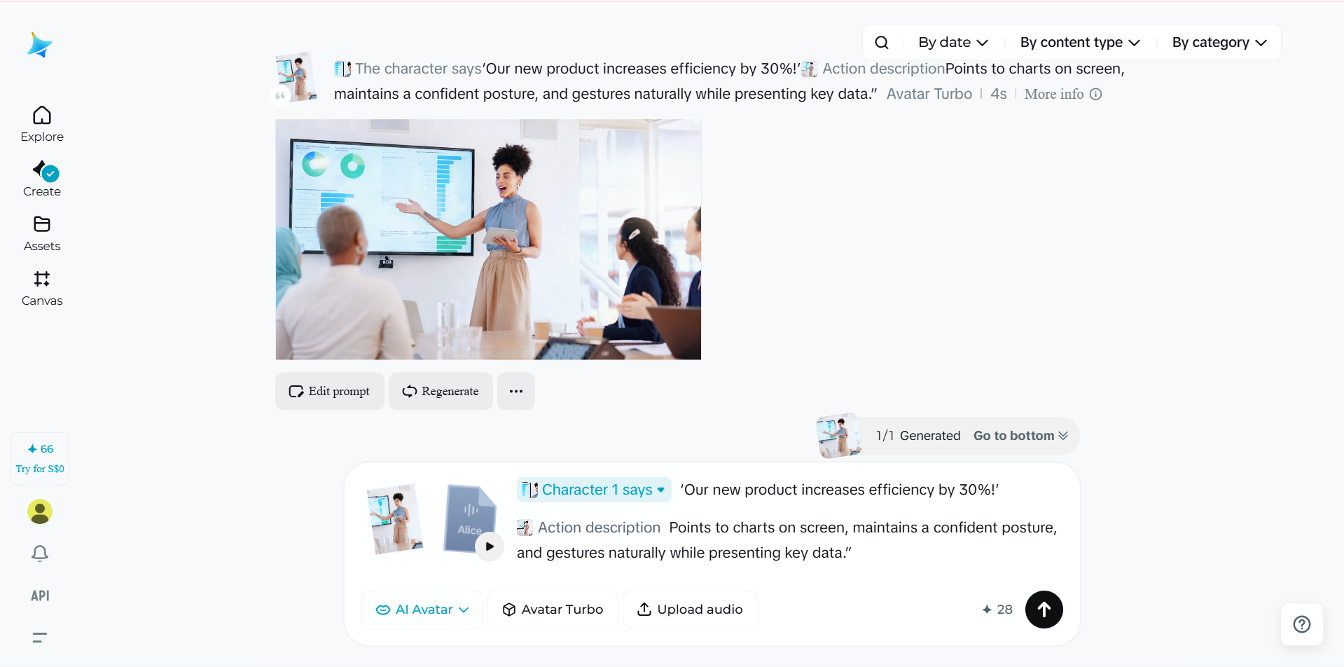 Använd en animerad talande avatar AI för företagspresentationer