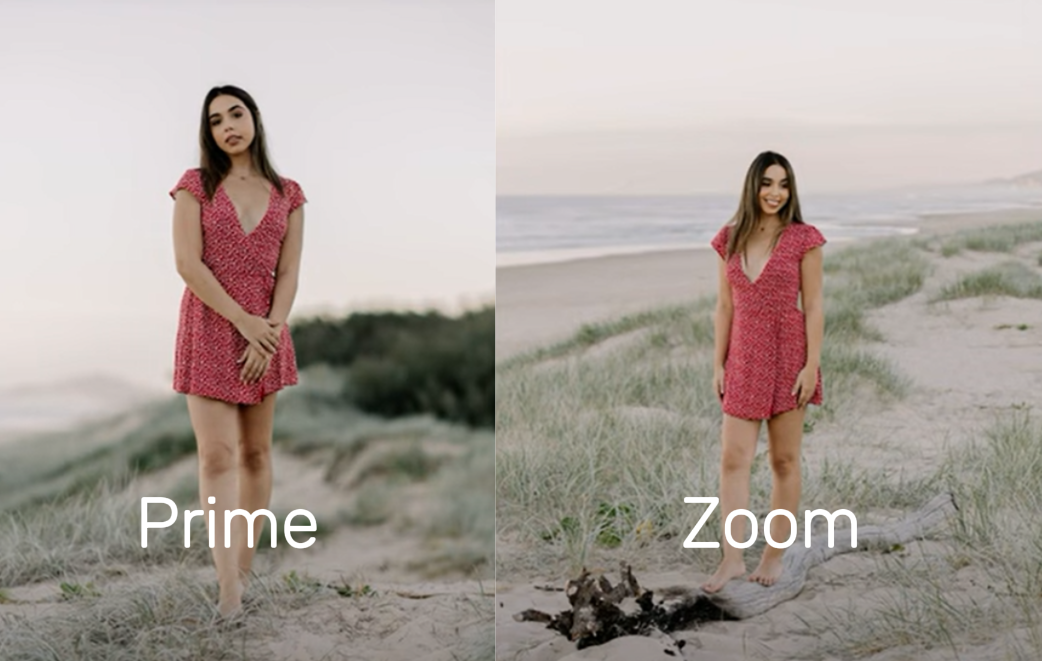 Prime & zoom lens for portrait photography