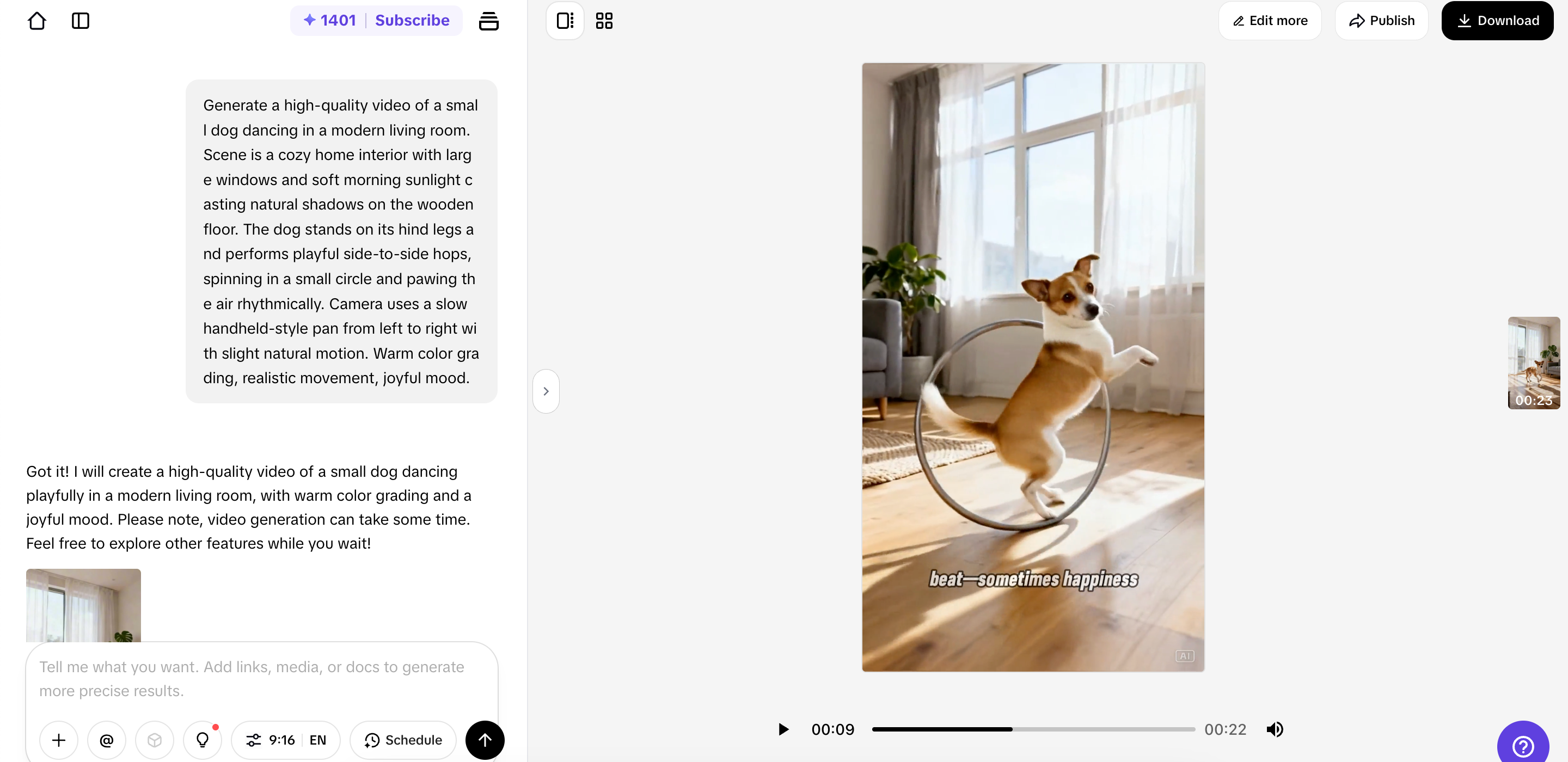 Exporting video from Pippit