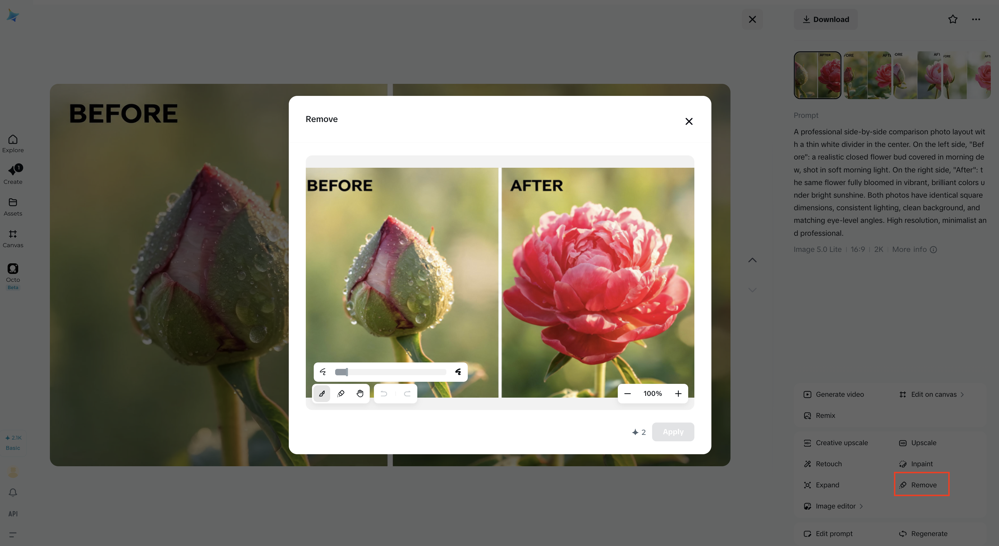 Remove backgrounds from side-by-side photos