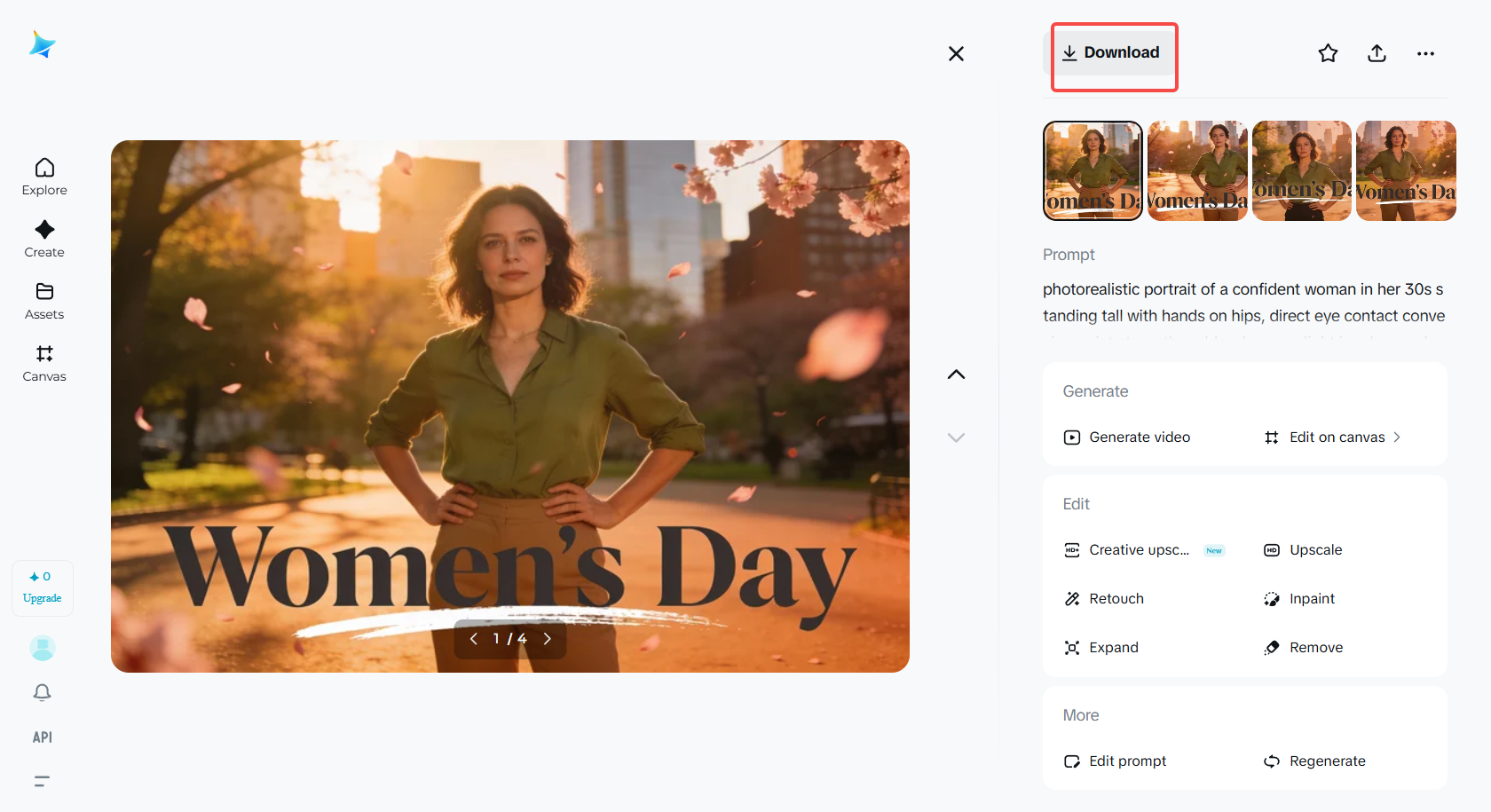 Refine and download the final Woman's Day poster