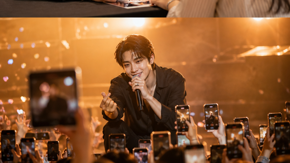 AI Celebrity Fan Meeting Effect prompt 3 original 16:9 visual