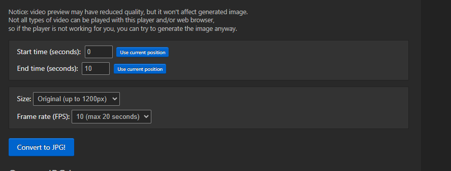 Adjust Conversion Settings