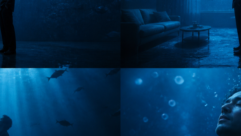 Blue Depth Effect original Dreamina visual
