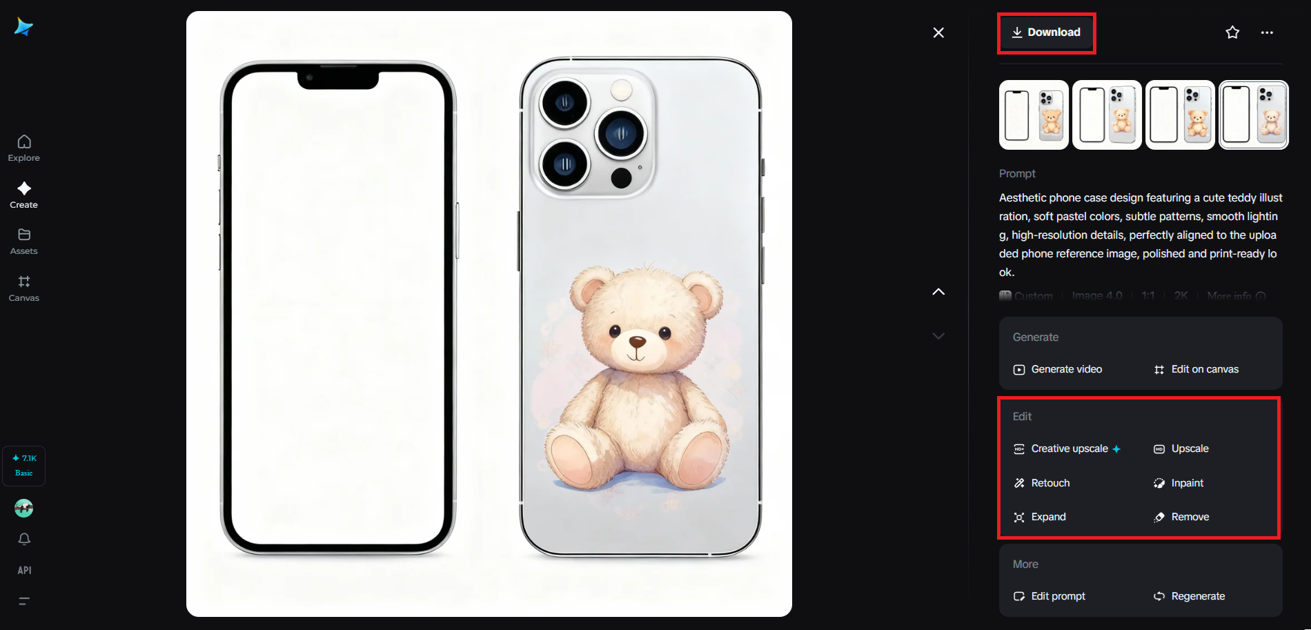 Refine your favorite result and save your design