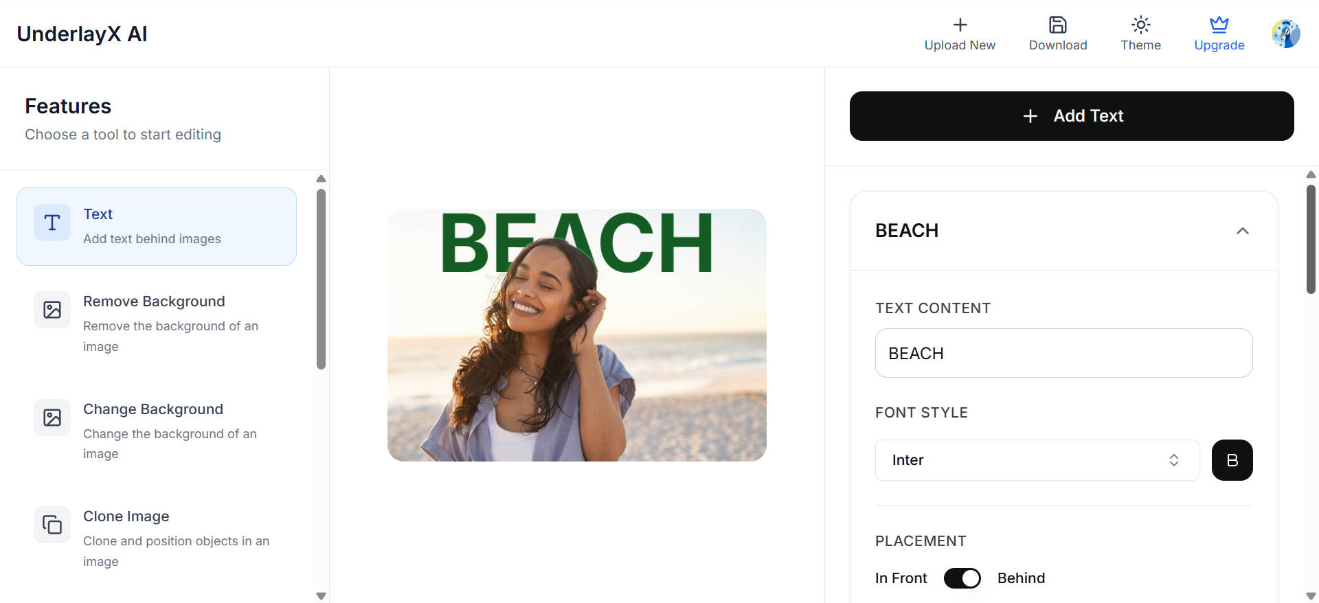 Make text behind images online with a tailored tool
