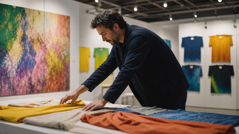 T-Shirt Exhibition Video prompt example 1 - Fabric Texture And Stitching Macro Shots