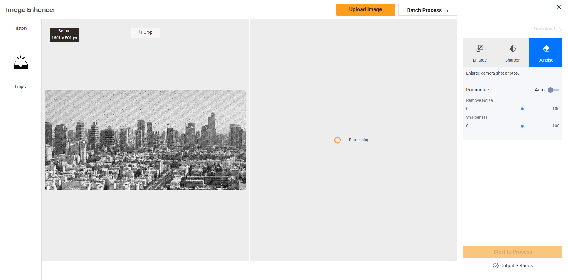 Schnittstelle von VanceAI - der perfekte Weg, um Körner aus Fotos zu entfernen
