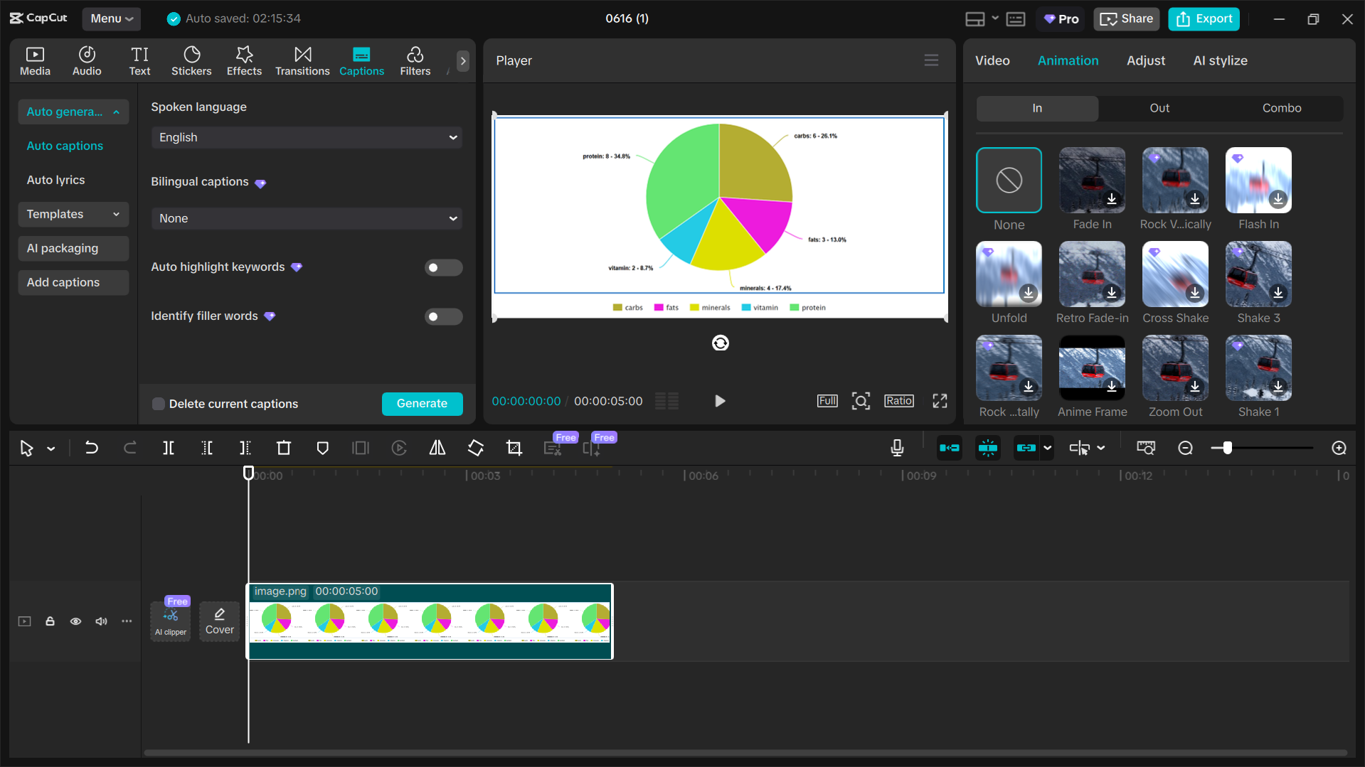 Interface of the CapCut desktop video editor - the best platform to create a data presentation video
