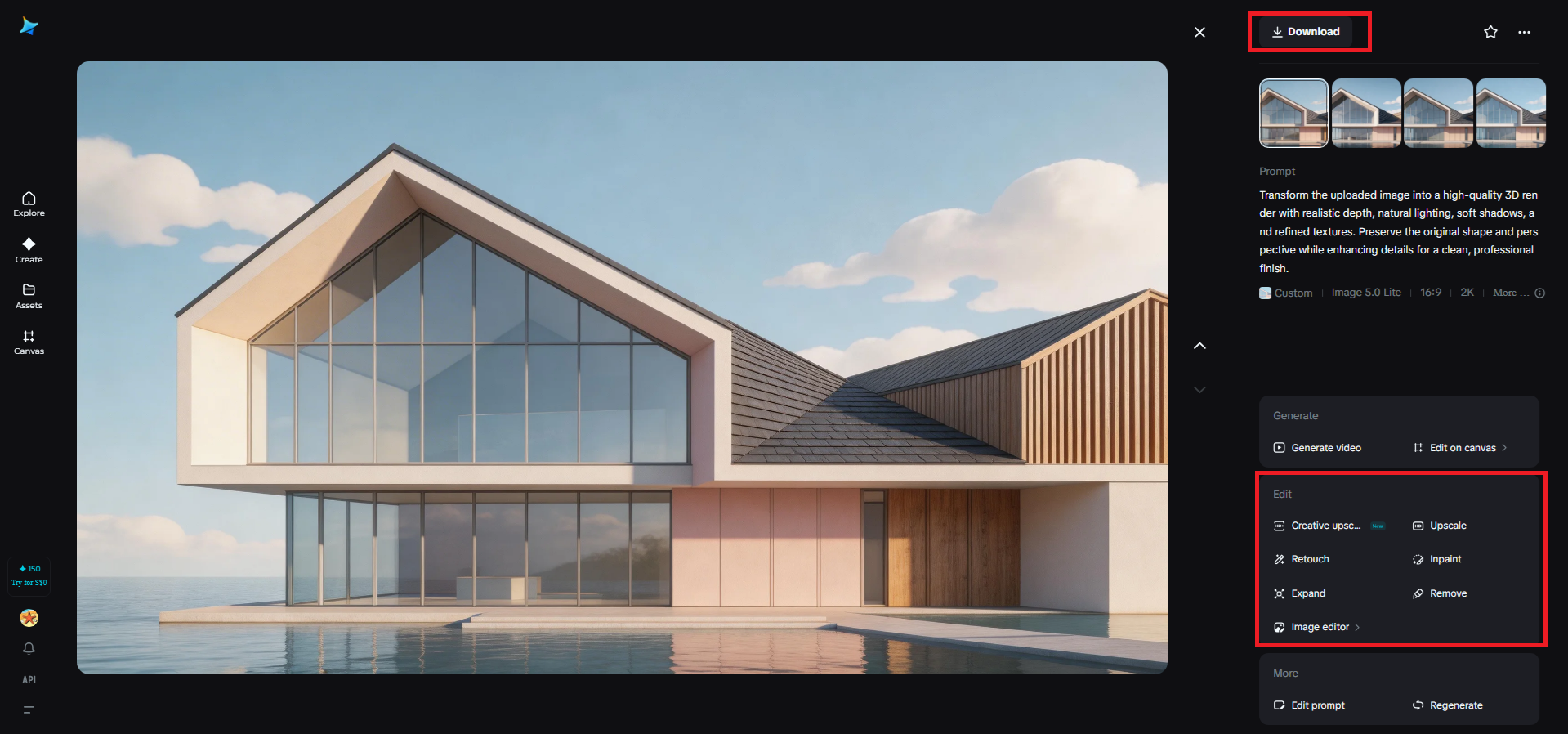 Xem lại, tinh chỉnh và tải xuống hình ảnh cuối cùng