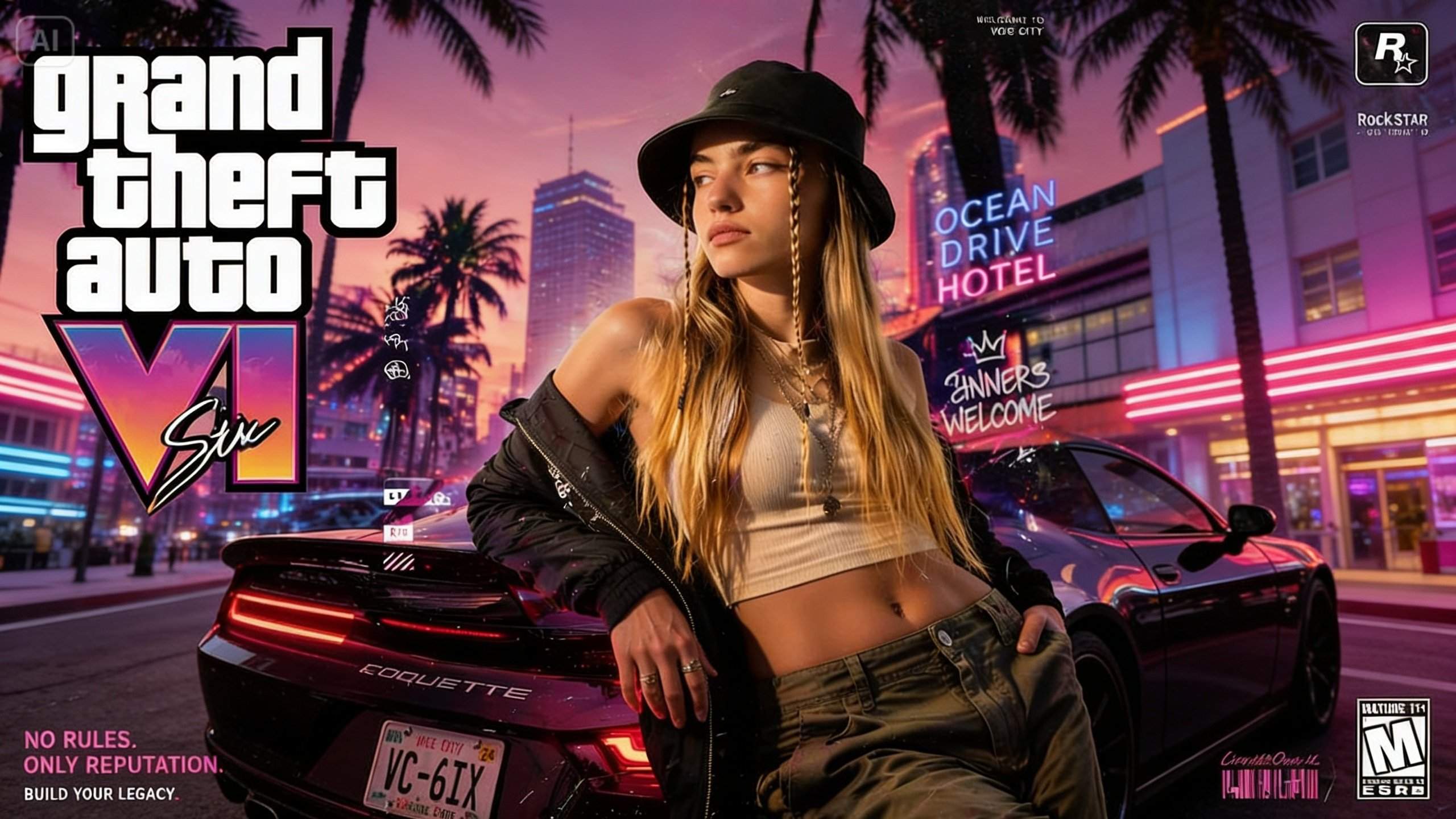 GTA 6 stijl poster prompt